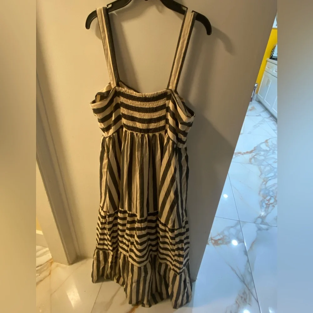 Knox Rose Striped Tie-Strap Maxi Dress — Black & Cream